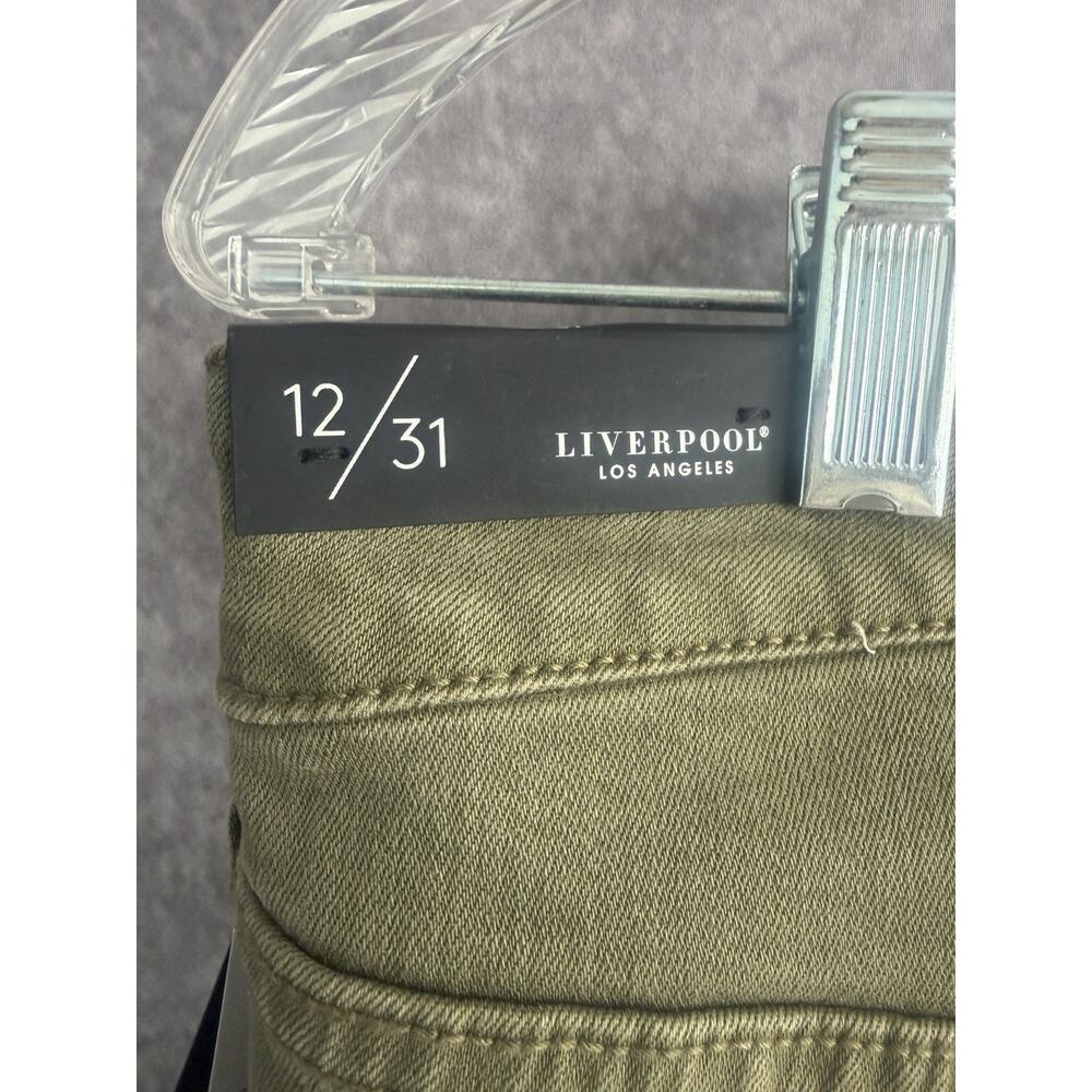NWT Liverpool 12/31 Hannah Wide Hem Flare Olive Green Jeans Stretchy Bootcut - Picture 9 of 9